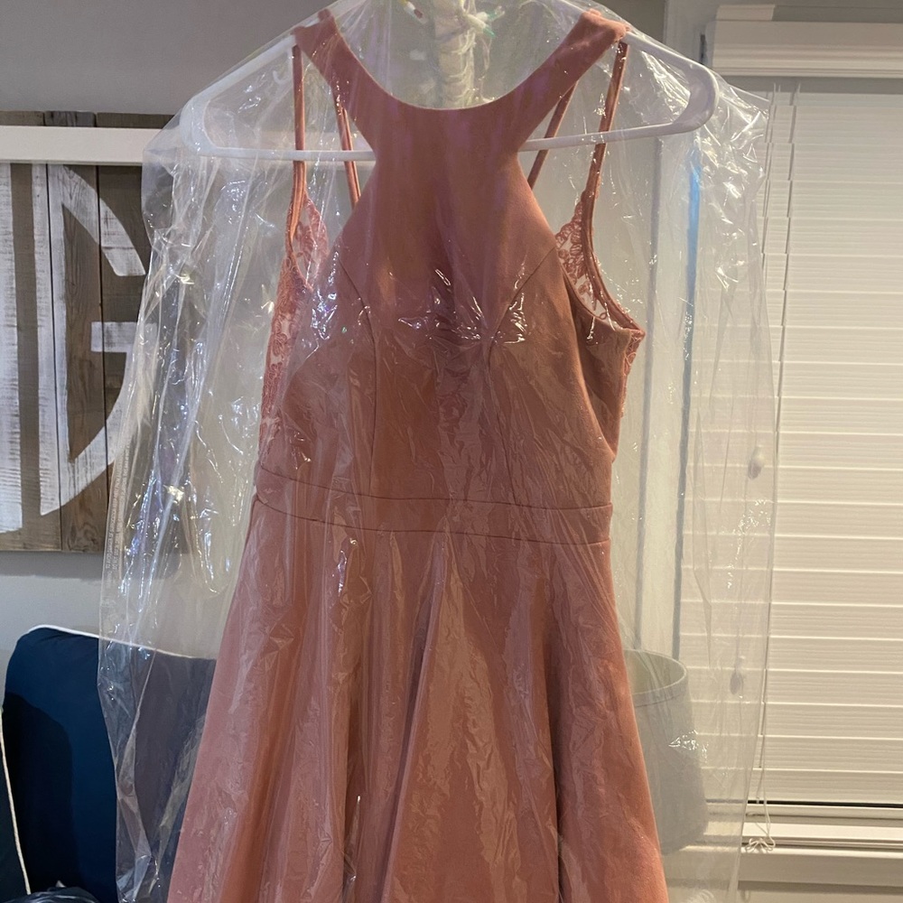 backless pink hoco dress